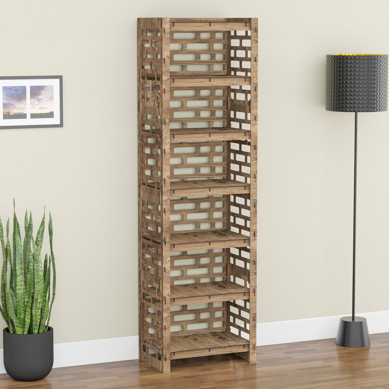 Brickwall Tall 6 Drawer Storage Tower [6 LARGE GRAY BINS]