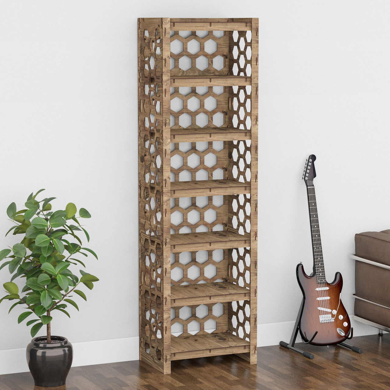 Honeycomb Tall 9 Drawer Storage Tower [3L 6S BLACK BINS]