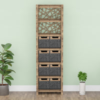 Thumbnail for Crystals Tall 8 Drawer Storage Tower [8 SMALL BLACK BINS]