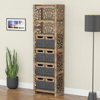 Thumbnail for Stones Tall 8 Drawer Storage Tower [8 SMALL BLACK BINS]