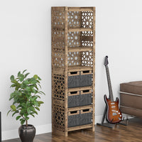 Thumbnail for Arabic Tall 6 Drawer Storage Tower [6 SMALL BLACK BINS]