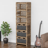 Thumbnail for Arabic Tall 6 Drawer Storage Tower [6 SMALL BLACK BINS]