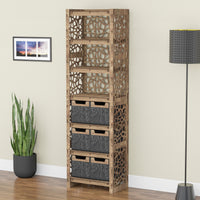 Thumbnail for Stones Tall 6 Drawer Storage Tower [6 SMALL BLACK BINS]