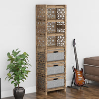 Thumbnail for Arabic Tall 3 Drawer Storage Tower [3 LARGE GRAY BINS]