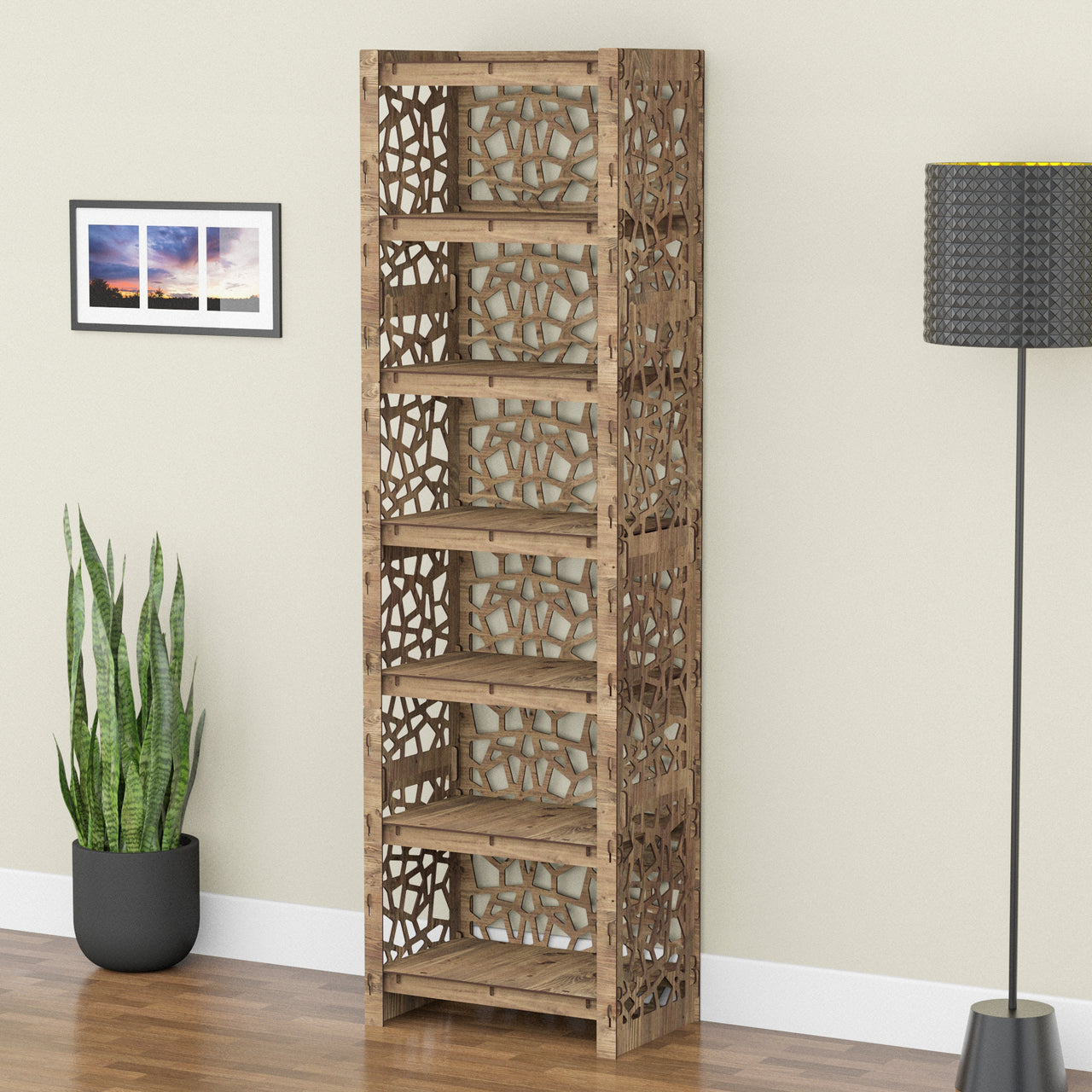 Stones Tall 4 Drawer Storage Tower [4 LARGE GRAY BINS]