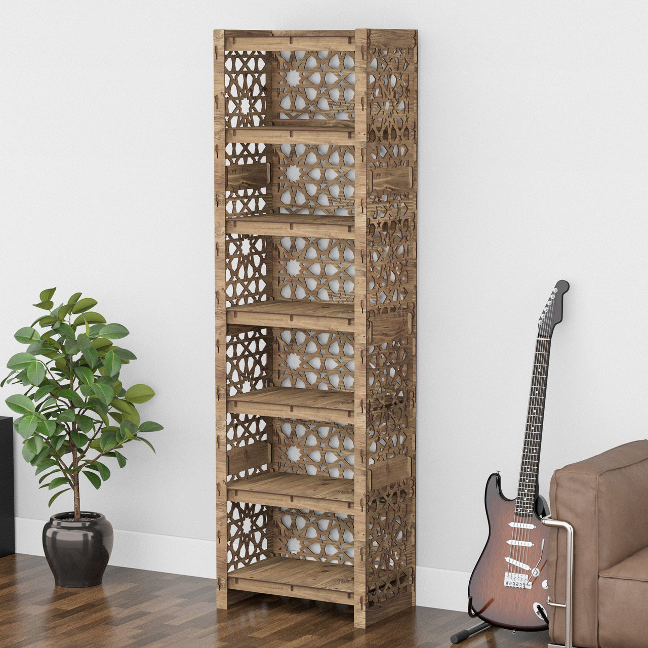 Arabic Tall 6 Drawer Storage Tower [6 SMALL GRAY BINS]