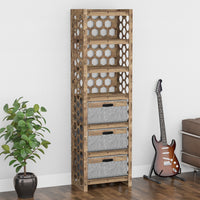 Thumbnail for Honeycomb Tall 3 Drawer Storage Tower [3 LARGE GRAY BINS]