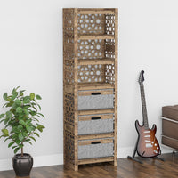 Thumbnail for Arabic Tall 3 Drawer Storage Tower [3 LARGE GRAY BINS]