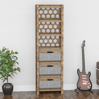 Thumbnail for Honeycomb Tall 3 Drawer Storage Tower [3 LARGE GRAY BINS]