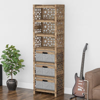 Thumbnail for Arabic Tall 3 Drawer Storage Tower [3 LARGE GRAY BINS]