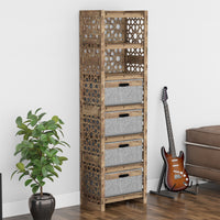 Thumbnail for Arabic Tall 4 Drawer Storage Tower [4 LARGE GRAY BINS]