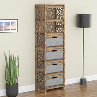 Thumbnail for Stones Tall 4 Drawer Storage Tower [4 LARGE GRAY BINS]