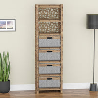 Thumbnail for Stones Tall 4 Drawer Storage Tower [4 LARGE GRAY BINS]