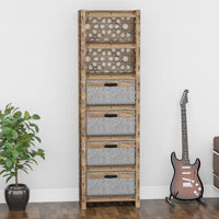 Thumbnail for Arabic Tall 4 Drawer Storage Tower [4 LARGE GRAY BINS]