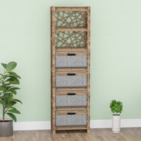 Thumbnail for Crystals Tall 4 Drawer Storage Tower [4 LARGE GRAY BINS]