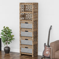 Thumbnail for Arabic Tall 4 Drawer Storage Tower [4 LARGE GRAY BINS]