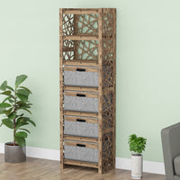 Thumbnail for Crystals Tall 4 Drawer Storage Tower [4 LARGE GRAY BINS]