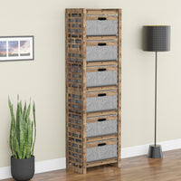 Thumbnail for Brickwall Tall 6 Drawer Storage Tower [6 LARGE GRAY BINS]