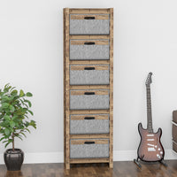 Thumbnail for Honeycomb Tall 6 Drawer Storage Tower [6 LARGE GRAY BINS]