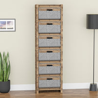 Thumbnail for Stones Tall 6 Drawer Storage Tower [6 LARGE GRAY BINS]