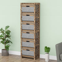 Thumbnail for Crystals Tall 6 Drawer Storage Tower [6 LARGE GRAY BINS]