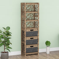 Thumbnail for Crystals Tall 3 Drawer Storage Tower [3 LARGE BLACK BINS]