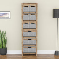 Thumbnail for Brickwall Tall 9 Drawer Storage Tower [3L 6S GRAY BINS]