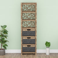 Thumbnail for Crystals Tall 3 Drawer Storage Tower [3 LARGE BLACK BINS]