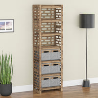 Thumbnail for Brickwall Tall 6 Drawer Storage Tower [6 SMALL GRAY BINS]