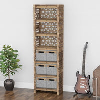 Thumbnail for Arabic Tall 6 Drawer Storage Tower [6 SMALL GRAY BINS]