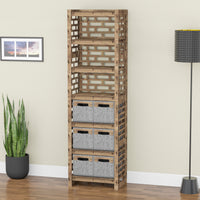 Thumbnail for Brickwall Tall 6 Drawer Storage Tower [6 SMALL GRAY BINS]