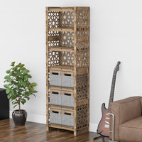 Thumbnail for Arabic Tall 6 Drawer Storage Tower [6 SMALL GRAY BINS]