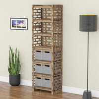 Thumbnail for Brickwall Tall 6 Drawer Storage Tower [6 SMALL GRAY BINS]