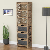 Thumbnail for Stones Tall 3 Drawer Storage Tower [3 LARGE BLACK BINS]