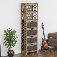 Thumbnail for Honeycomb Tall 4 Drawer Storage Tower [4 LARGE BLACK BINS]