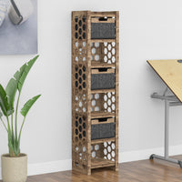 Thumbnail for Honeycomb Tall Narrow Tallboy 3 Drawers Storage Tower [3 BLACK BINS]