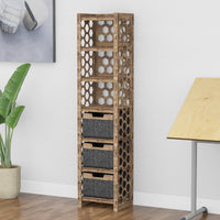 Thumbnail for Honeycomb Tall Narrow Tallboy 3 Drawers Storage Tower [3 BLACK BINS]