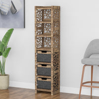 Thumbnail for Stones Tall Narrow Tallboy 3 Drawers Storage Tower [3 BLACK BINS]