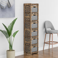 Thumbnail for Stones Tall Narrow Tallboy 6 Drawers Storage Tower [6 GRAY BINS]