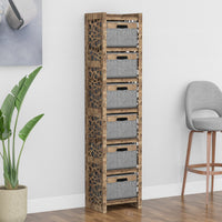 Thumbnail for Stones Tall Narrow Tallboy 6 Drawers Storage Tower [6 GRAY BINS]