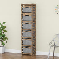 Thumbnail for Brickwall Tall Narrow Tallboy 6 Drawers Storage Tower [6 GRAY BINS]