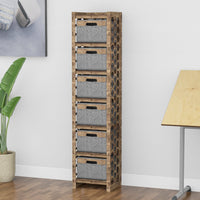 Thumbnail for Honeycomb Tall Narrow Tallboy 6 Drawers Storage Tower [6 GRAY BINS]