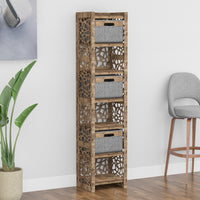 Thumbnail for Stones Tall Narrow Tallboy 3 Drawers Storage Tower [3 GRAY BINS]