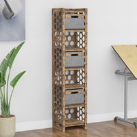 Thumbnail for Honeycomb Tall Narrow Tallboy 3 Drawers Storage Tower [3 GRAY BINS]