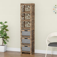 Thumbnail for Crystals Tall Narrow Tallboy 3 Drawers Storage Tower [3 GRAY BINS]