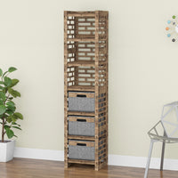 Thumbnail for Brickwall Tall Narrow Tallboy 3 Drawers Storage Tower [3 GRAY BINS]