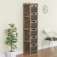 Thumbnail for Crystals Tall Narrow Tallboy 6 Drawers Storage Tower [6 BLACK BINS]