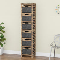 Thumbnail for Brickwall Tall Narrow Tallboy 6 Drawers Storage Tower [6 BLACK BINS]