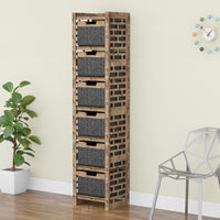 Thumbnail for Brickwall Tall Narrow Tallboy 6 Drawers Storage Tower [6 BLACK BINS]