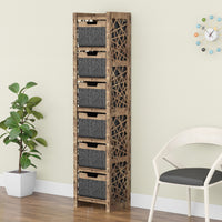 Thumbnail for Crystals Tall Narrow Tallboy 6 Drawers Storage Tower [6 BLACK BINS]